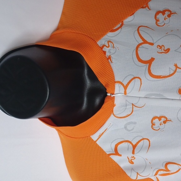 Descente cycling Jersey, orange & white, 3/4 zip front - Picture 2 of 7